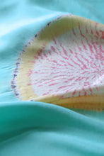 Load image into Gallery viewer, Aqua Bamboo Habotai Silk Scarf Shibori Hand Dyed