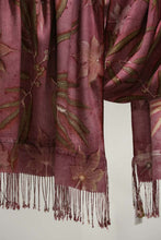 Load image into Gallery viewer, Purple Botanical Print Scarf | Indigenous Cotton | Handwoven &amp; Naturally Dyed - 0012D-SY-HT