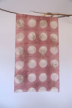 Load image into Gallery viewer, Healing Manjistha Botanical Print Habotai Silk Scarf Itajime Hand Dyed