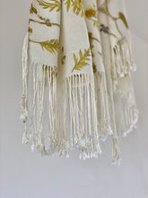 Load image into Gallery viewer, White Botanical Print Scarf | Indigenous Cotton | Handwoven &amp; Naturally Dyed - 0020C-SY-HT