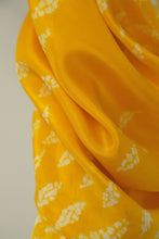 Load image into Gallery viewer, Yellow &amp; Ecru Habotai Silk Scarf Shibori Hand Dyed