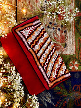 Load image into Gallery viewer, Hand Embroidered Rabari Organic Cotton Clutch Purse Maroon Tribal 24x17CM