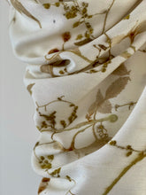 Load image into Gallery viewer, White Botanical Print Scarf | Indigenous Cotton | Handwoven &amp; Naturally Dyed - 0020A-SY-HT