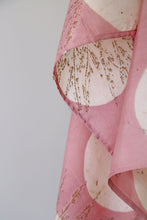 Load image into Gallery viewer, Healing Manjistha Botanical Print Habotai Silk Scarf Itajime Hand Dyed