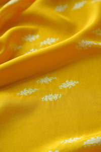 Yellow & Ecru Habotai Silk Scarf Shibori Hand Dyed
