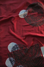 Load image into Gallery viewer, Rust Red Multi Circle Bangalore Silk Scarf Shibori Hand Dyed