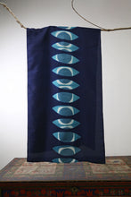 Load image into Gallery viewer, Indigo Eye Habotai Silk Scarf Itajime Hand Dyed