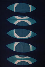 Load image into Gallery viewer, Indigo Eye Habotai Silk Scarf Itajime Hand Dyed
